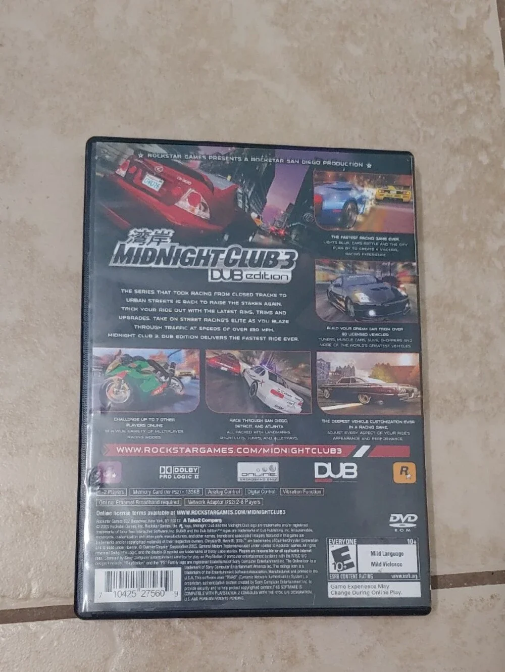 PS2 Rockstar Midnight Club 3 DUB Edition Game For PlayStation 2 CIB
